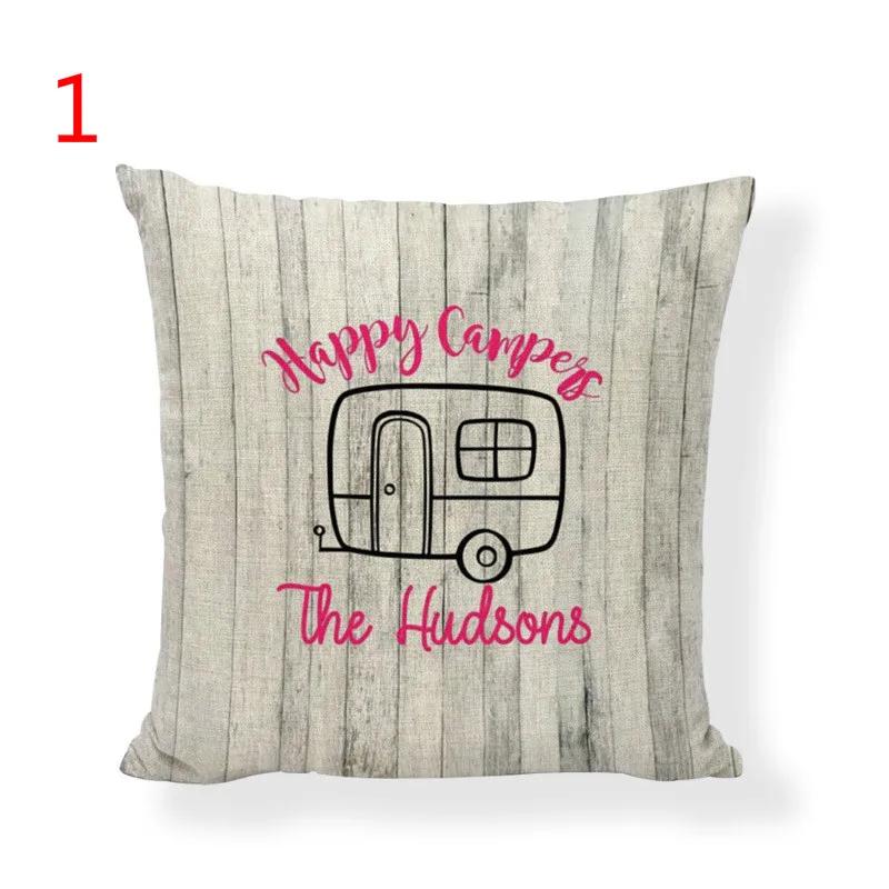 

Наволочка для подушки для кемпинга с принтом для кемпинга, украшение для дома, уличная, льняная, хлопковая, подарок на праздник, наволочка 1