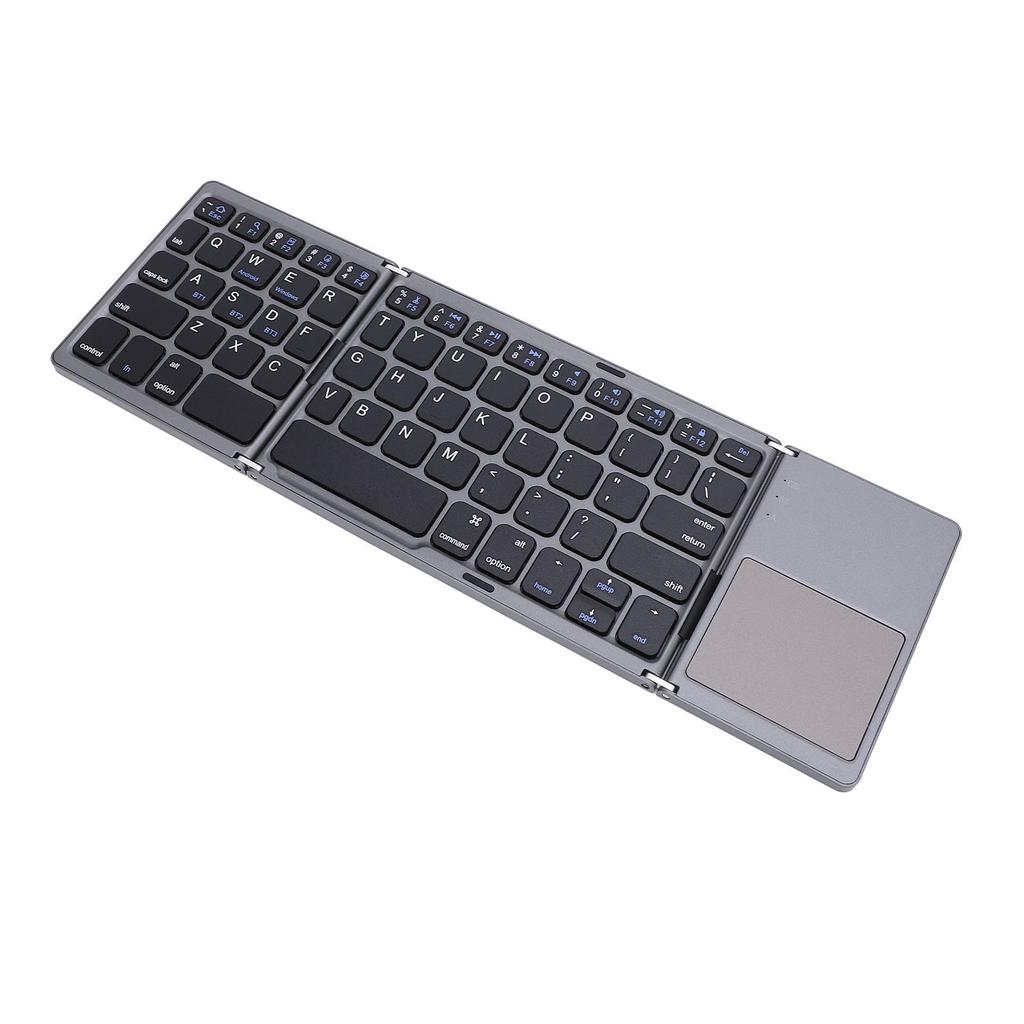 Foldable Bluetooth Keyboard Portable Wireless Travel Keyboard with Touchpad for Computers Tablets Phones