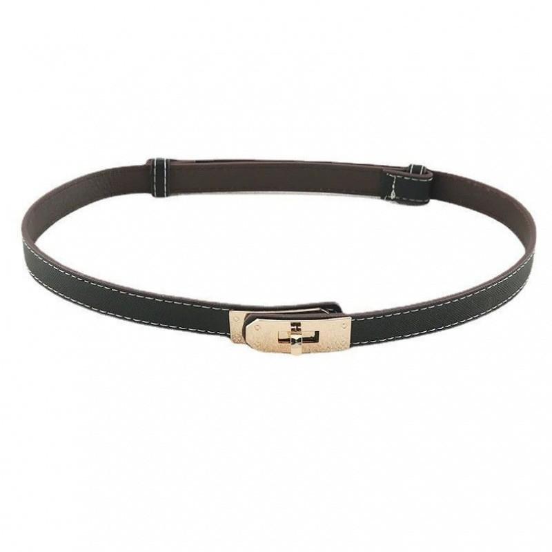 Narrow Pu Fashionable Waist Belt With Elegant Clasp For Outfits In Trendy Colors