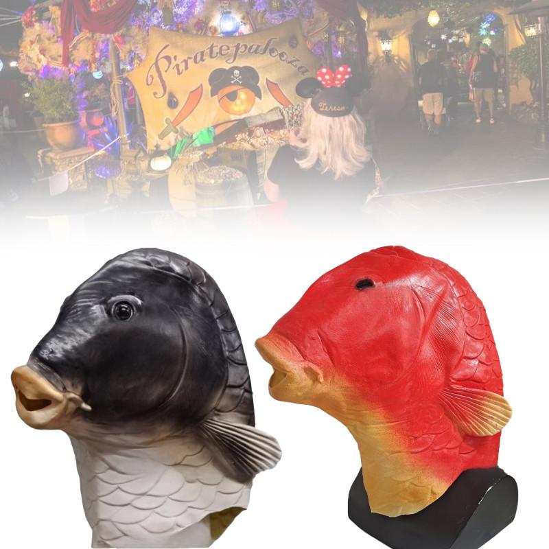 Funny Goldfish Head Mask Unique Animal Theme Costume Perfect For Halloween Parties And Pranks