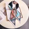 Design Print Skinny Scarf Plaid Horse Hairband Scarves Women Narrow Silk Scarfs Bag Ribbons Luxury  Wrist Towel Foulard