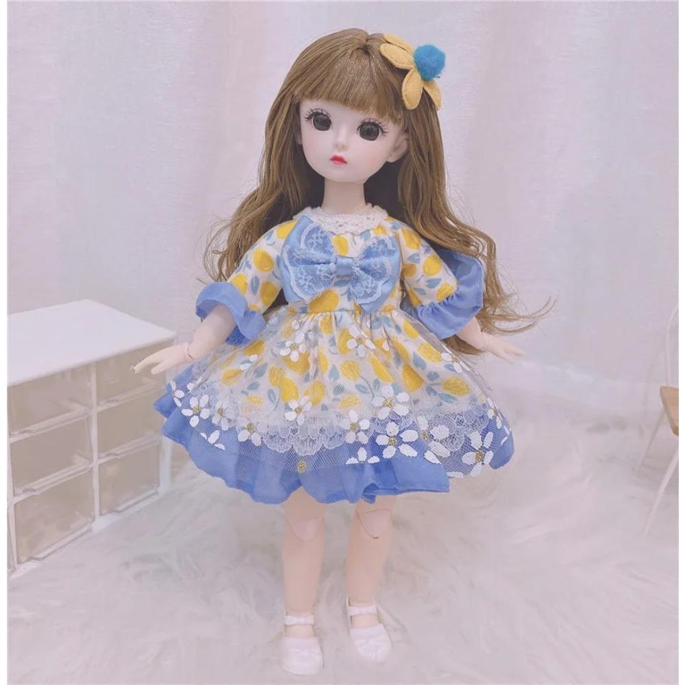 30cm Girls Dress Up Doll 1/6 Movable 20 Joints Cute Sweet Face Festival Birthday Gift BJD Princess Doll Toy with Clothes Shoes