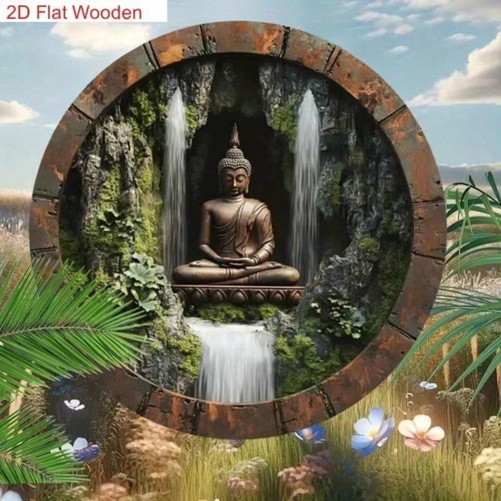 8x8 Inch Buddha Aluminum Sign Bohemian Zen Wall Art Home Office Decor