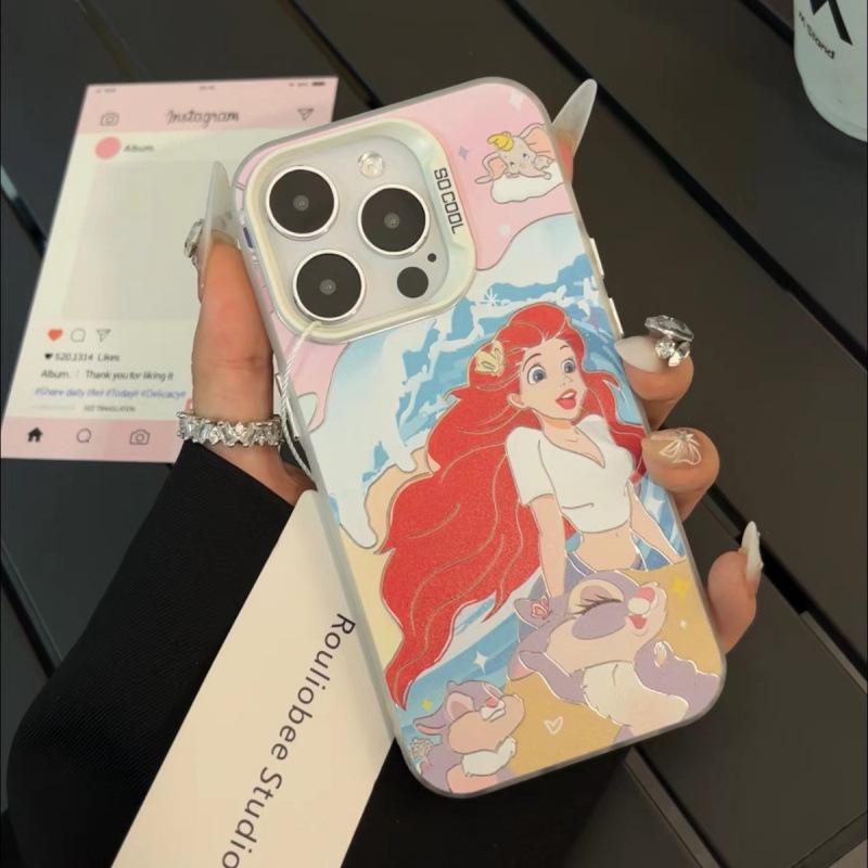 Cartoon Mermaid for Apple 11Promax Mobile Phone Case iPhone11 Large Hole 11 Color Silver 11 New 11 Women