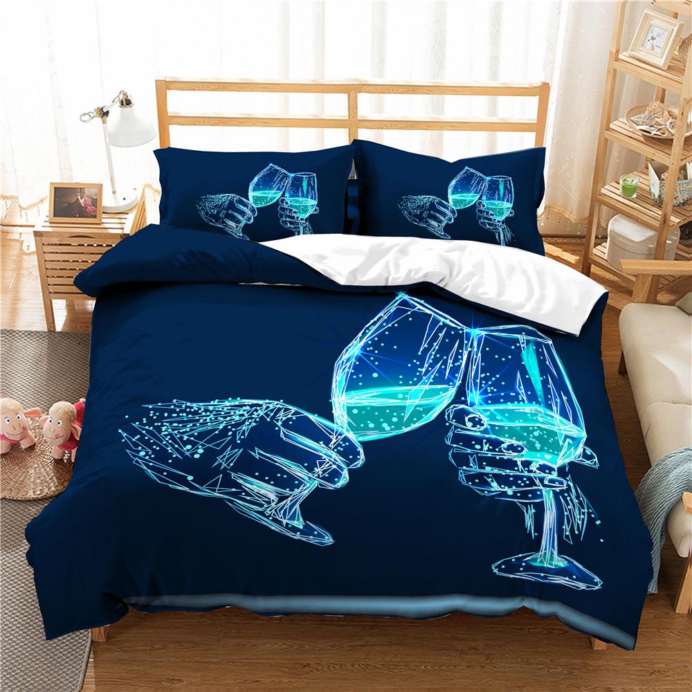 Couple Duvet Set King Queen Full-size 3D Moon Dance Elegant Polyester Duvet Set for Boys, Girls, Teenagers Bedding Set