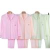 Dingdang Guifei Women's Two-Piece Pajama Set: Turn-Down Collar, Long Sleeve, Long Pants, Autumn/Winter, Comfortable and Fashionable Homewear.