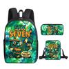 Fashion Novelty 67 Six Seven 3D Print 3pcs/Set Pupil School Bags Laptop Daypack Backpack Inclined Shoulder Bag Pencil Case