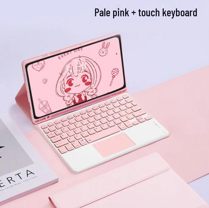 Bluetooth Touch Keyboard for Samsung Tab S9/S10/S7 FE Plus 12.4-inch & S6 Lite Protective Case