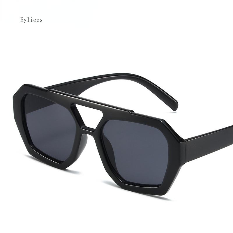 Retro Tortoiseshell Pilot Sunglasses Women Brand Designer Oversized Shades Eyewear Double Bridge Rectangle Men Sun Glassses