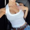 Women's Ribbed Tank Top Slim Fit Square Neck Sleeveless Crop Top Casual Basic Vest