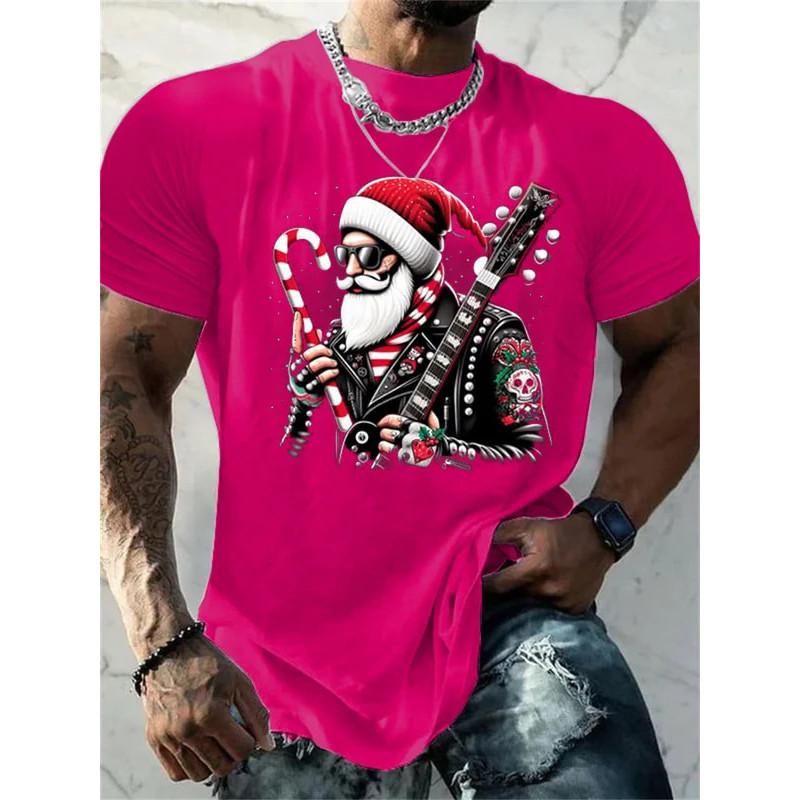 Christmas T-shirt Fun 3D Santa Claus Printed Top T-shirt Dj Men's Clothing Kawaii T-shirt Holiday Leisure Harajuku Colorful Men's Clothing