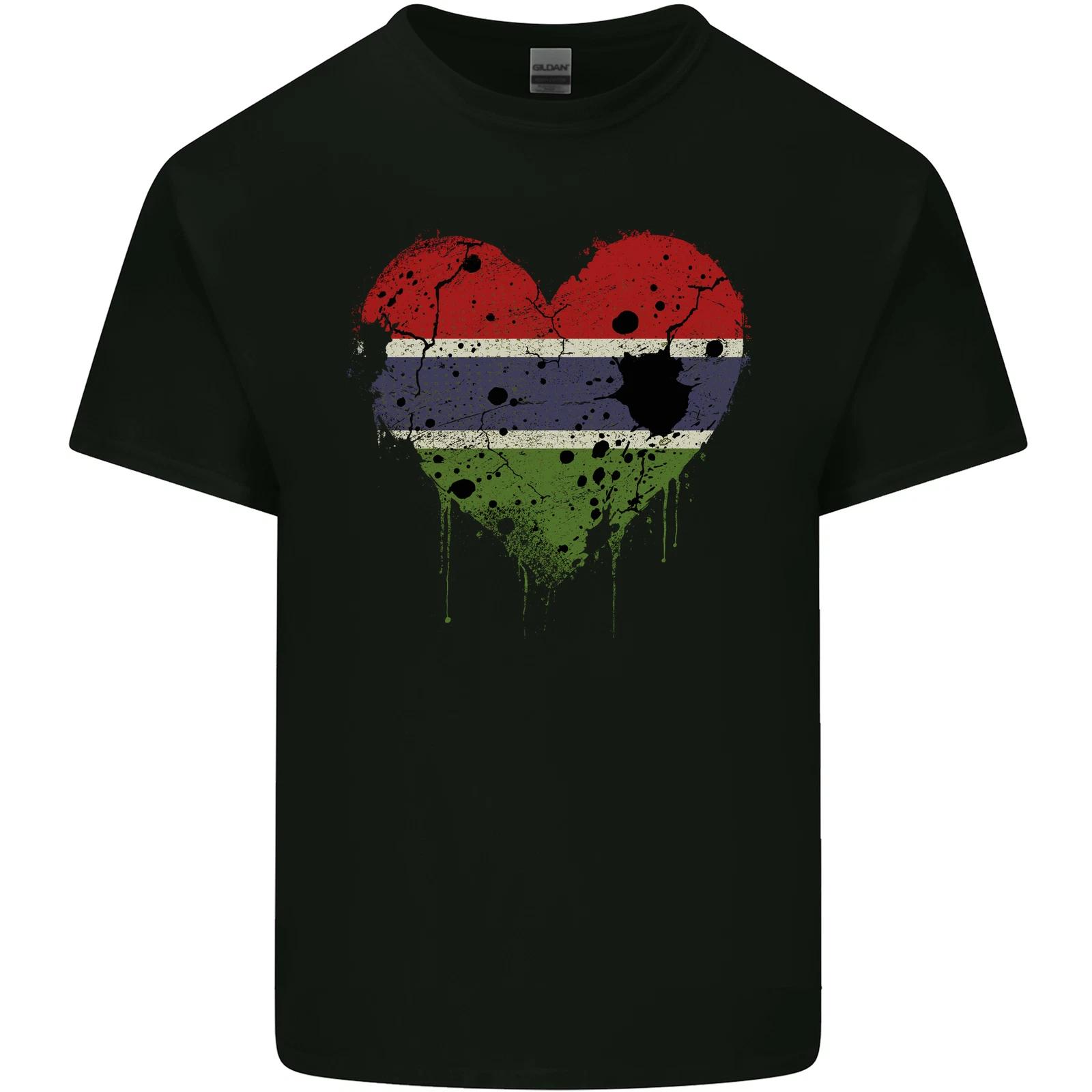 Love Gambia Flag Gambian Day Football Kids T-Shirt Childrens S