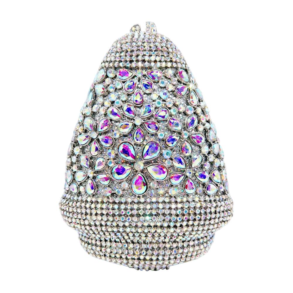 

WHTUOHENG Women Crystal Evening Clutch Wedding Purses Yellow/White Multi-Colored Dinner Clutches Rhinestone Diamond Dinner Bag 17.5cmX13.5cmX8.5cm