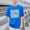 Li-Ning Sport Fashion Series Logo Print Crew Neck Regular T-Shirt Men Tops Blue AHSR339-3