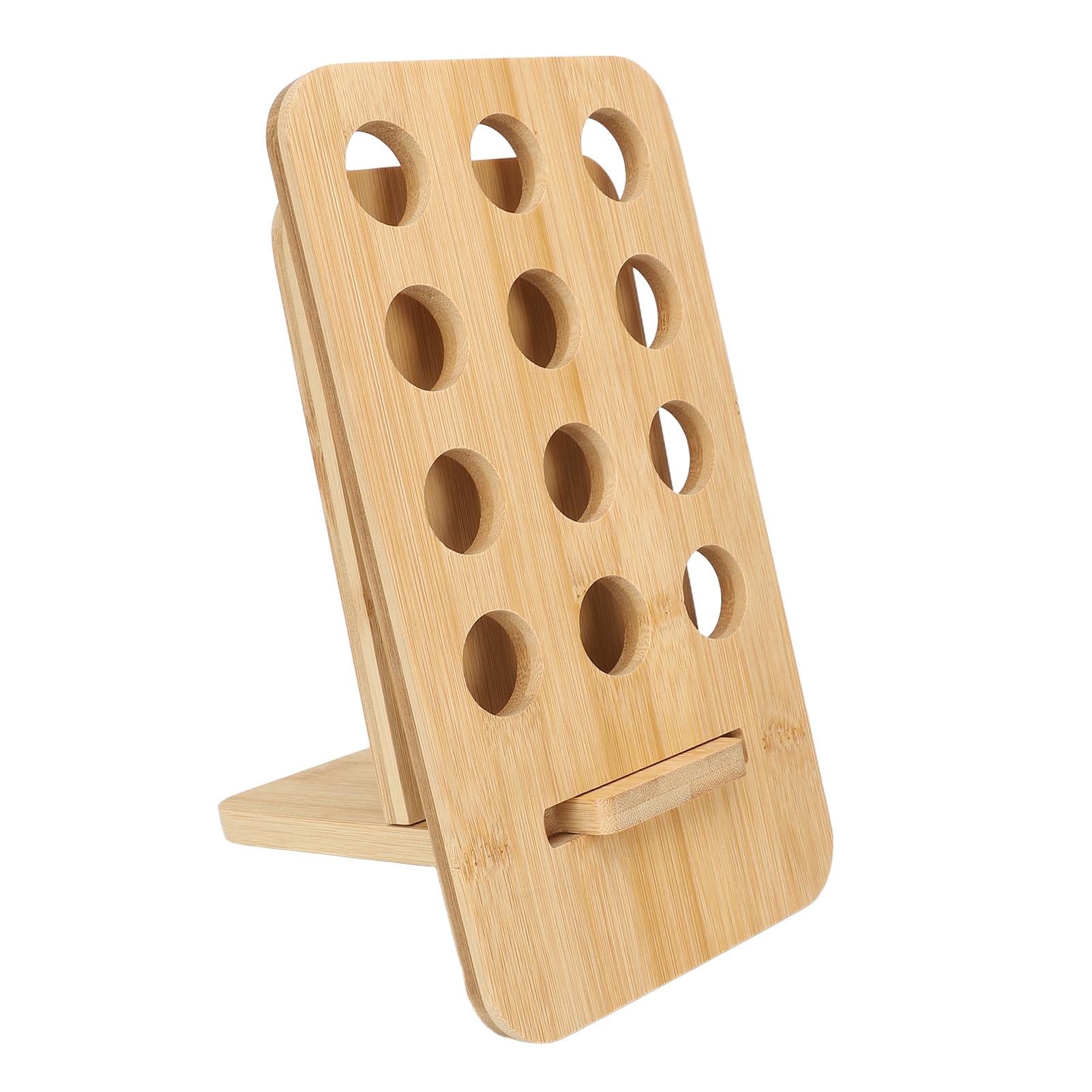 

Подставка для эфирных масел бамбуковая на 12 отверстий, подставка для демонстрации флаконов с эфирными маслами, держатель для хранения для красоты
