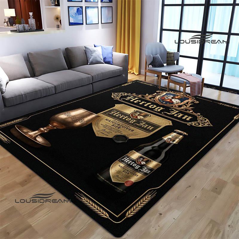 Hertog jan LOGO Teppich Wohnzimmer Schlafzimmer rutschfeste Teppiche Yogamatte Outdoor-Teppich Kawaii-Teppich Läufer Geburtstagsgeschenk