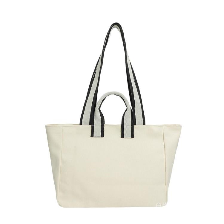 2025 Simple One Shoulder Handheld Canvas Bag Large Capacity Student Tote Canvas Bag Women's Cotton Shopping Canvas Bag