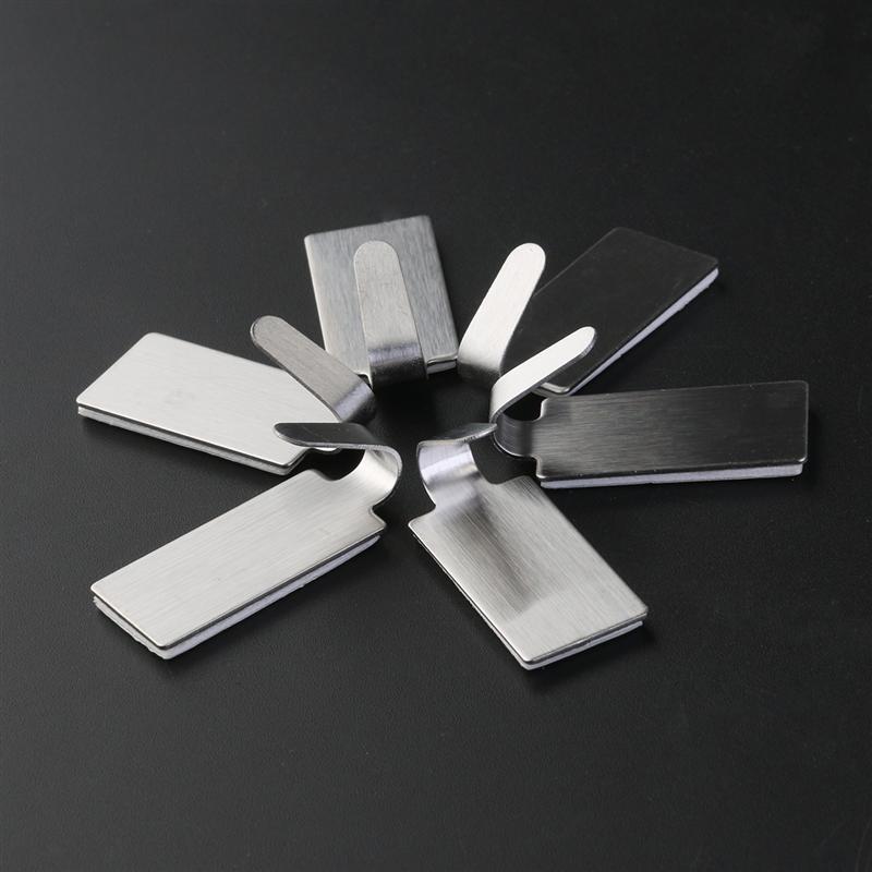 6pcs Adhesive Stainless Steel Towels Hooks Towels Racks Wall Hooks For Kitchen Bathroom