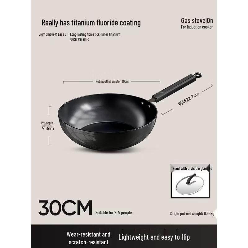 Royalstar 30CM Titanium Ceramic Non-stick Wok