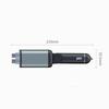 65W Car Phone Charger with Double Type C & USB Port Retractable Cables & LED Electric Display Aluminum PC ABS for Vehicle