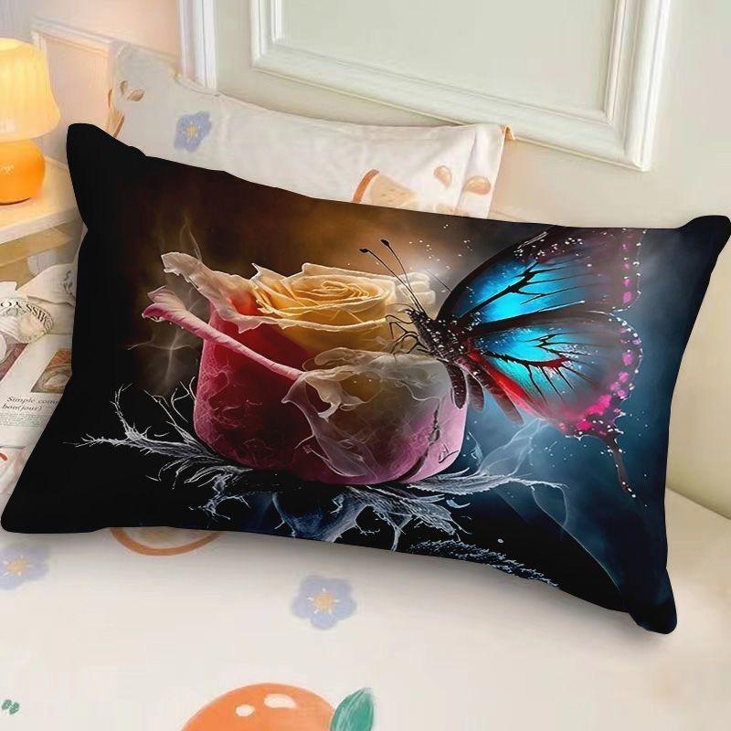 Rose Sofa Rectangular Throw Pillow Light Luxury Retro Living Room Cushion Cover Bay Window Throw Pillow