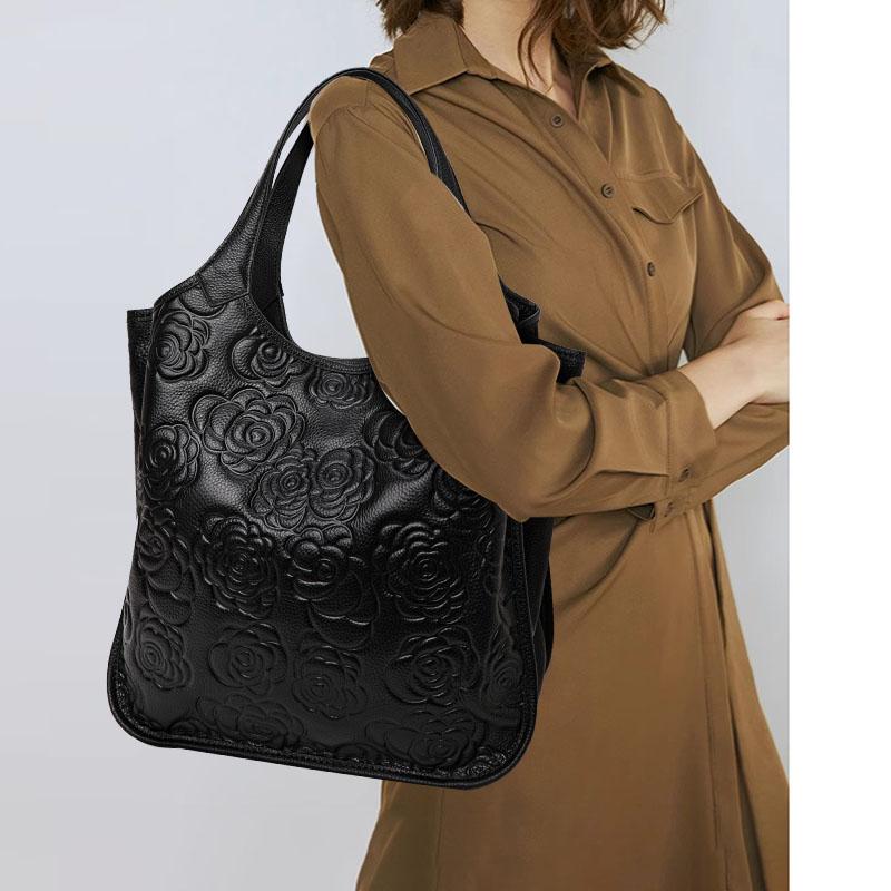 2024 Neue Damenhandtasche, modisch, vielseitig, aus Rindsleder, bedruckt, große Kapazität, Pendler-Umhängetasche