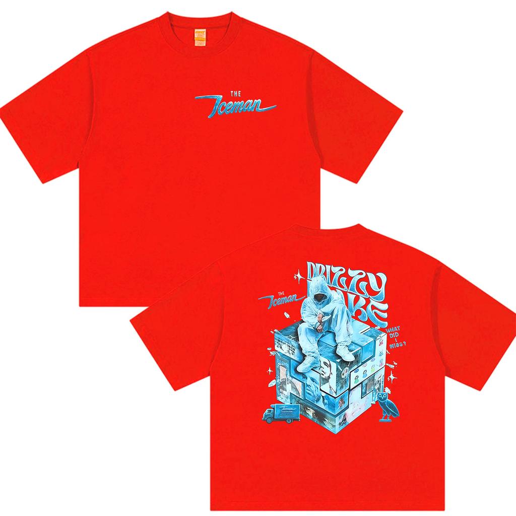 Drake Iceman What Did I Miss Album Merch Shirts Men's Vintage Cotton Y2K Short Sleeve T-Shirt Rap Man Clothing