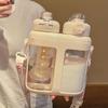 Cute Double Drink Plastic Water Bottles With Straw Tea Filter Portable Strap Large Capacity Juice Cup Heat Resistance BPA Free