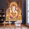 Dieu Ganesha Tapestry Esotericism Colorful Elephant Wall Hanging for Religious Ceremony Hindus for Home Living Room Decoration
