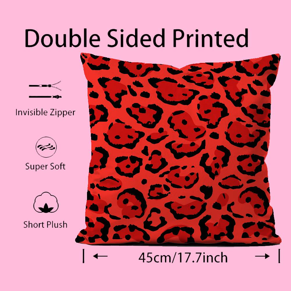 Art Leopard Print Texture Pillow Case Pattern Printing Pillowcase Living Room Sofa Cushion Cover Bedroom Room Decor
