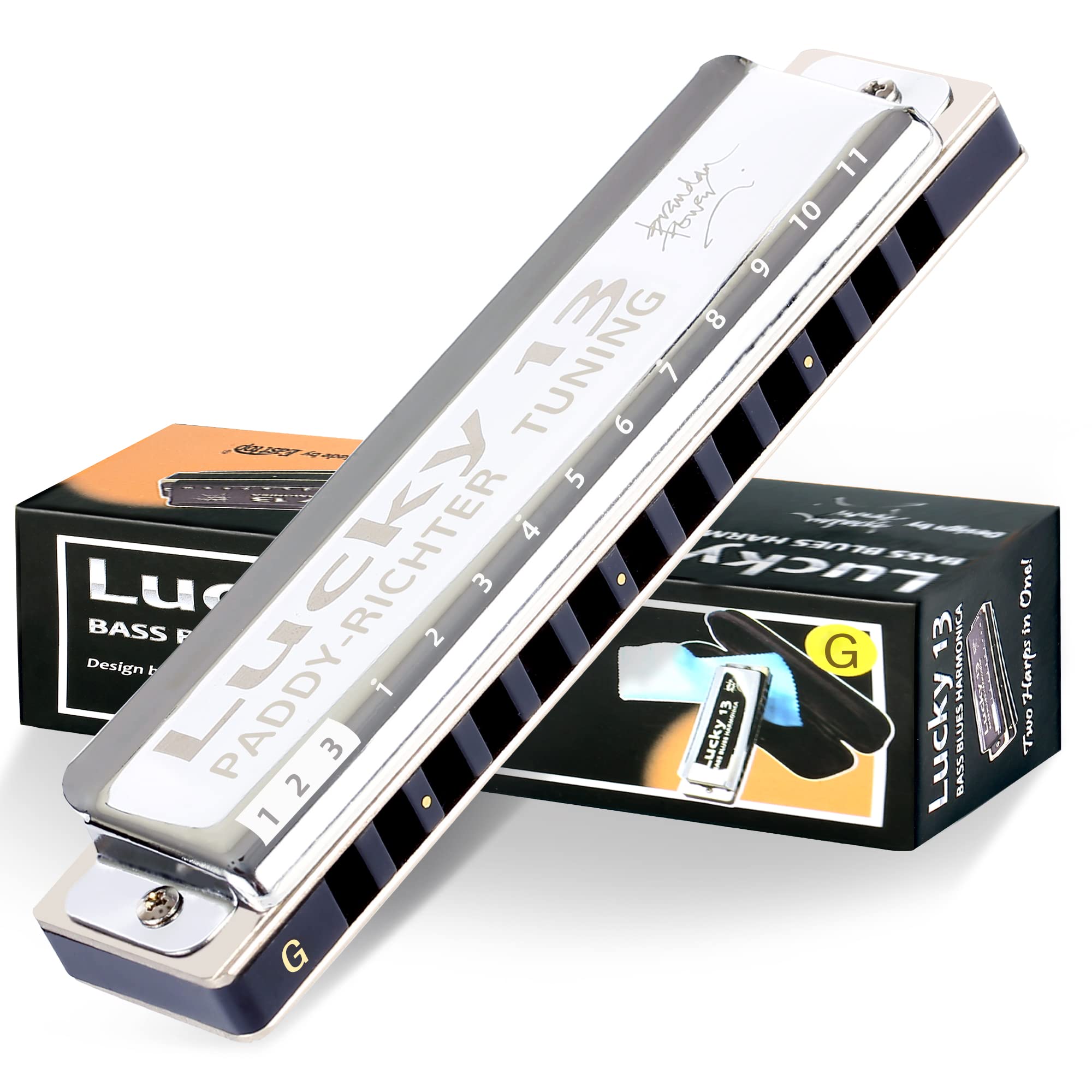 

Губная гармошка East Top, 13-луночная блюзовая гармошка в тональности G, для джазовых профессионалов, взрослых и детей, для учебы и практики, латунная крышка, холщовый чехол,