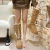 Winter Platform Boots Knee-High Was High Simple Boots Fashion Motorcycle Boots Causal Plush Fluffy Anti-cold  Shoe Botas Mujers