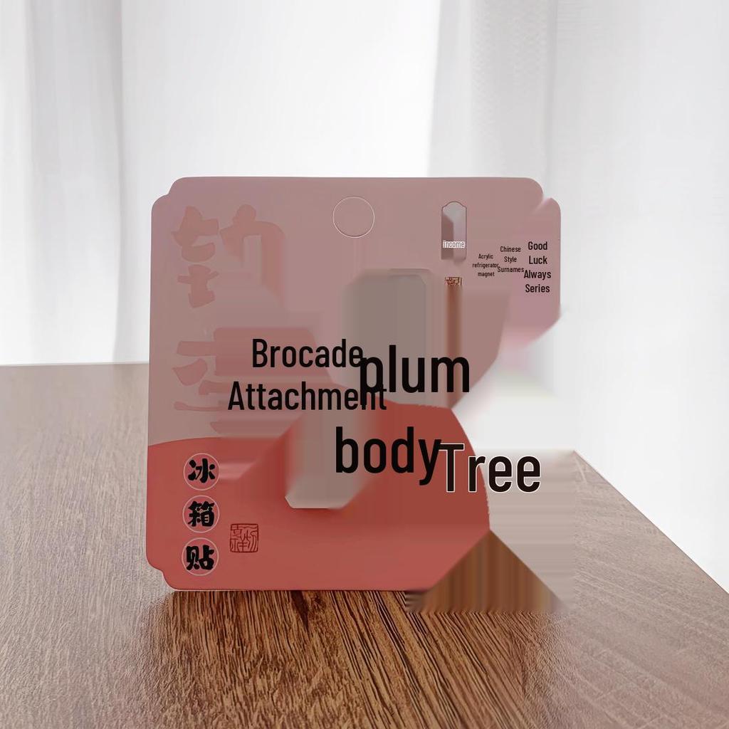 Acrylic Fridge Magnet with Homophone Blessing Text – Creative Chinese Surname Decoration Gift