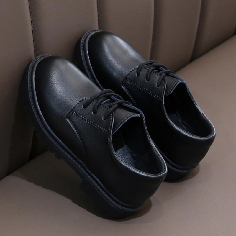 Pantofi de piele pentru băieți, versiune coreeană de primăvară și toamnă, stil britanic pentru băieți, talpă moale, liceu mediu, pantofi de performanță pentru studenți