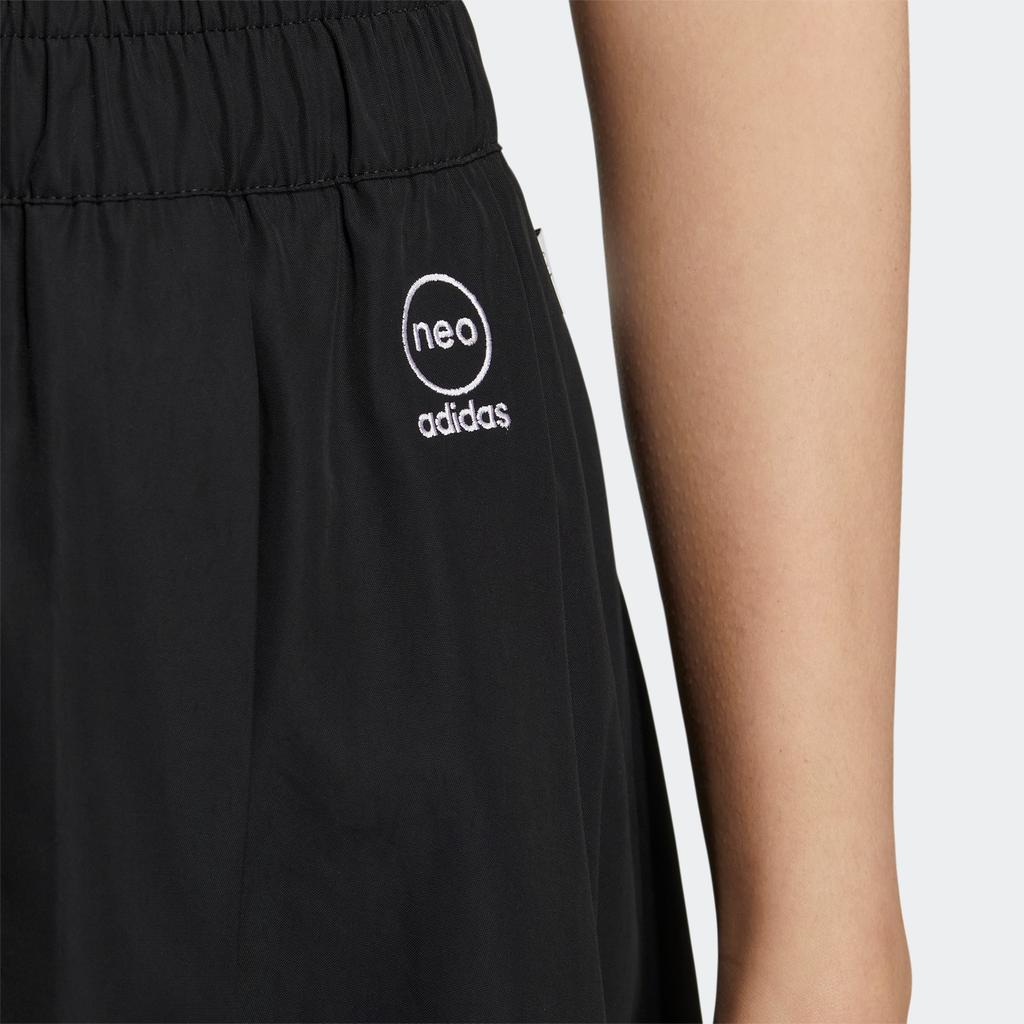 Adidas Neo Pure Color Logo Print Mid-Waist Casual Long Skirt Women Bottoms Black IA6722
