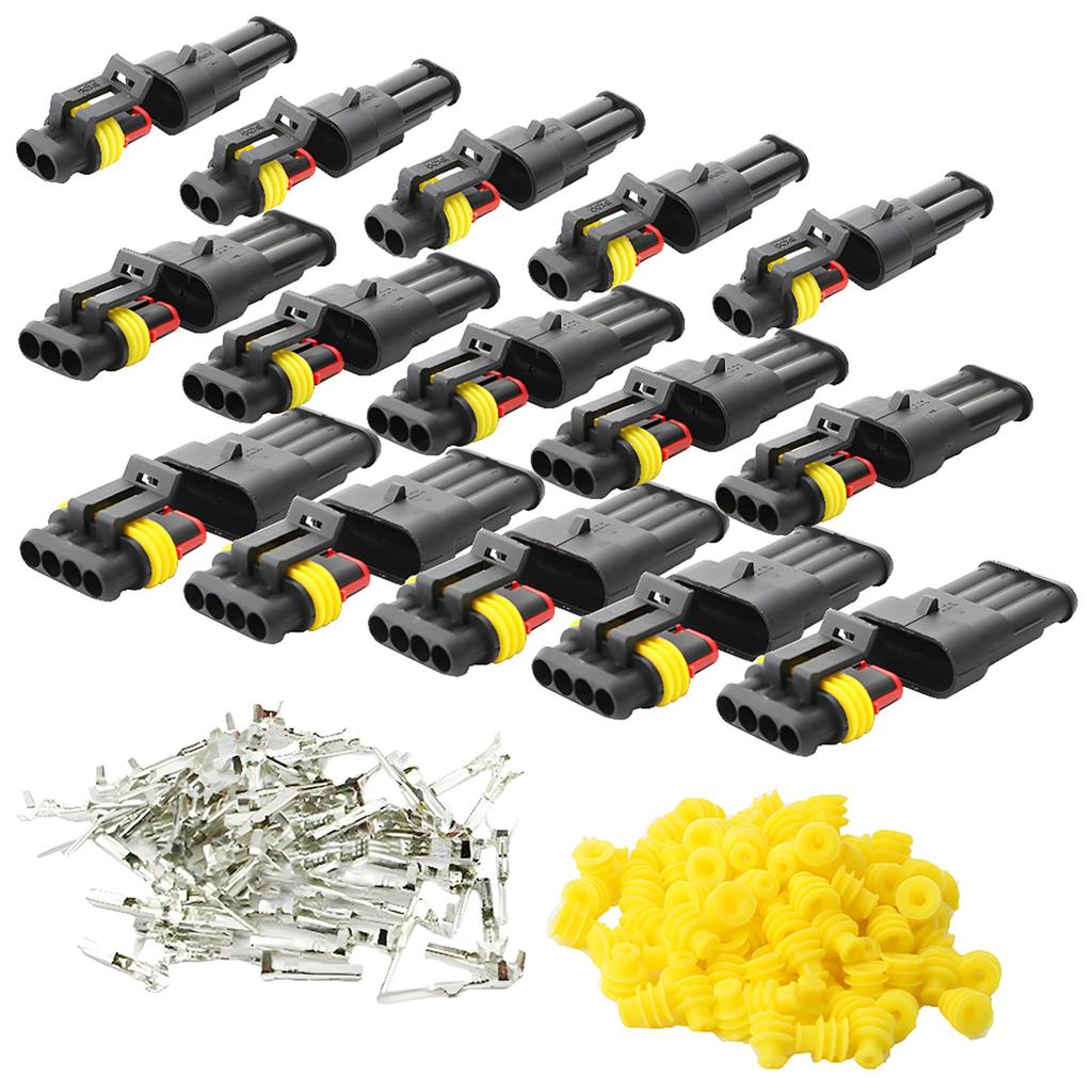 CESFONJER Car Waterproof Connector Waterproof Electrical Terminal Motorcycle Scooter Truck Marine Plug Socket Kit