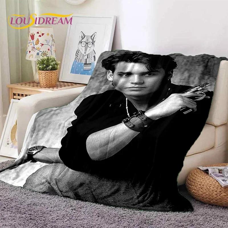 Manta Suave de Franela HD con Impresión 3D de Johnny Depp para Camas Dormitorio Sofá Picnic, Manta Ligera para Cubrir Aire Libre Ocio Regalo
