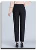 Velvet-Lined High-Waisted Straight Leg Pants for Middle-Aged & Elderly Women - Spring & Autumn Winter Wear