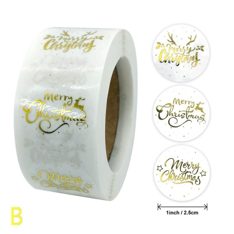 500Pcs/Roll 1 Inch Christmas Theme Seal Labels Stickers for DIY Gift Baking Package Envelope Decoration.