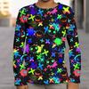 Spring and Autumn Round Neck 3D Halloween Printed Top Fashionable Casual Long Sleeved Children's Boy T-shirts