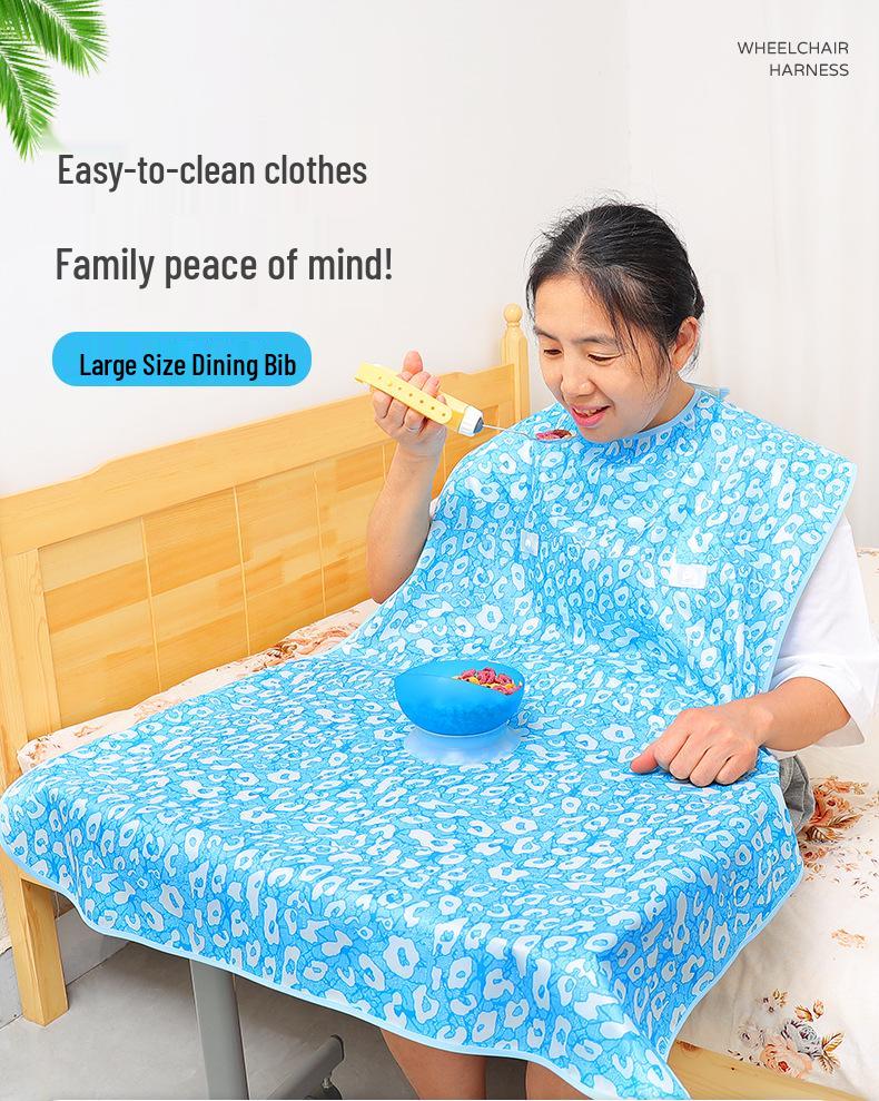Shan Hai Kang Waterproof Stain-proof Adult Dining Bib, Large Size for Elderly.