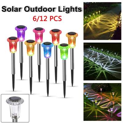 Solar Outdoor Lights Garden Lamp Solar Powered Waterproof Landscape Path Outdoor for Yard Backyard Lawn Patio Decorative