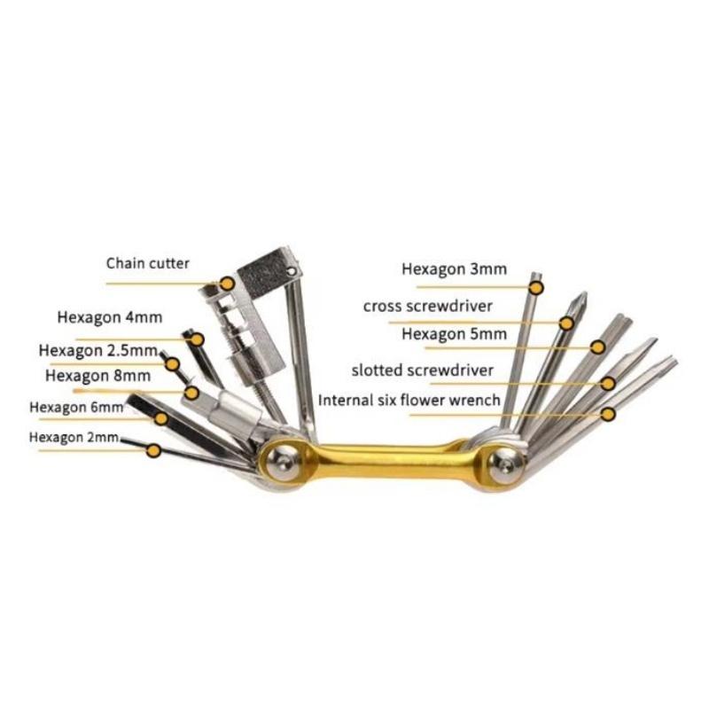 11 In 1 Bicycle Multi Tool Chain Splitter Cutter Multifunction For MTB Mountain Road Bike Wrench Screwdriver Repair Multitool