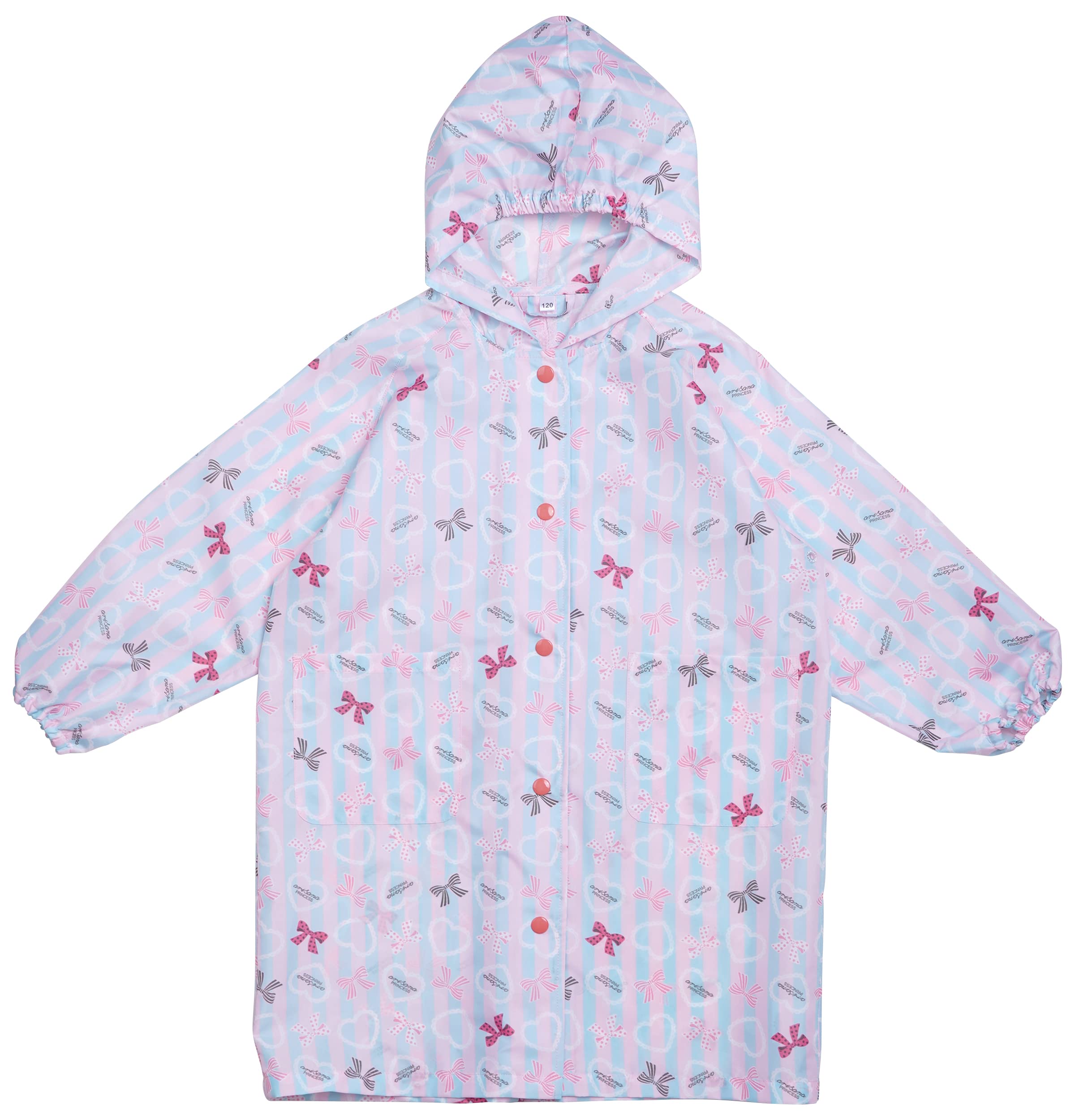 

Arisana Compatible with School for Ribbon with Storage Striped Blue and 130cm Kids Raincoat, Bags, Girls, Pattern, Pouch, Pink,