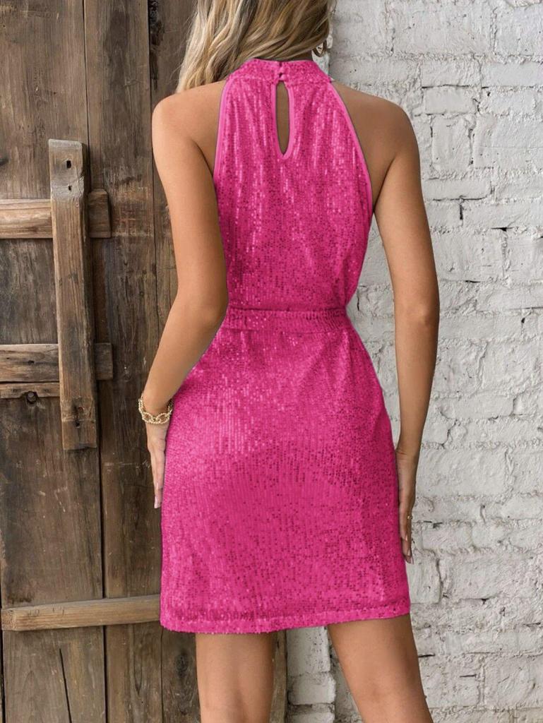 European & American Women's Sequin Halter Party Evening Gown