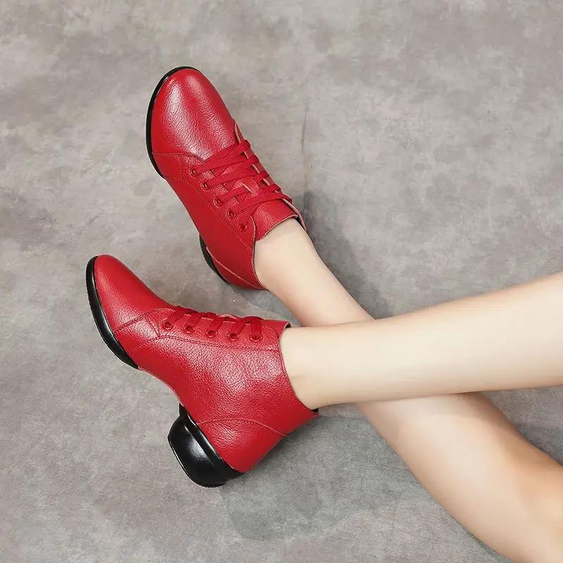 Women's Genuine Leather Boots Luxury Elegant Casual Ankle Moccasins For Women Trends 2024 Comfortable Outdoor Medium Heel Shoes