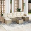 VidaXL Garden Lounge Set with Cushions 8 Pcs Beige Braided Resin 3219338