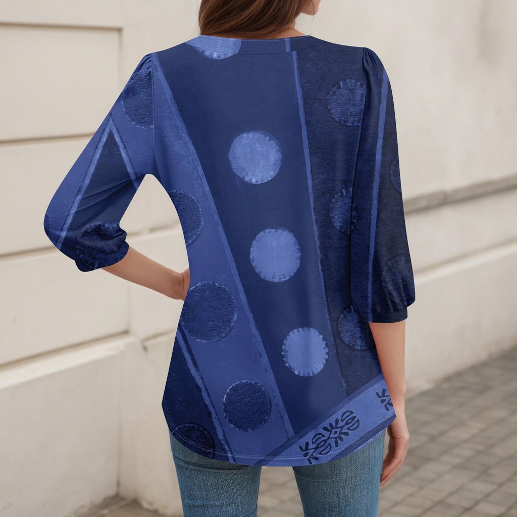 Damen 3/4-Ärmel Shirts Grafik-T-Shirts Shirts Lässige Basic-Tops Pullover