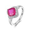 925 Sterling Silver Gemstone Ring Light Luxury Natural Filed Ruby Cushion 8mm Simple Design Ring for Women's Anniversary Banquet Holiday Gift