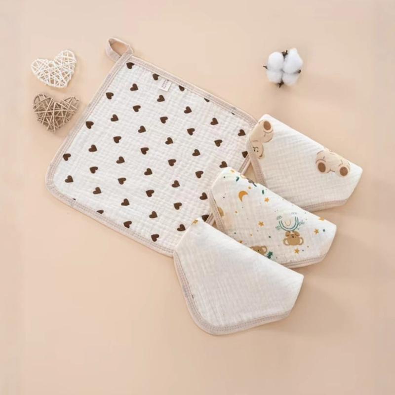 Cotton Drooling Bib Mouth Cloth For Baby Gentle On Skin Machine Washable Saliva Towel Newborns Feeding Accessories